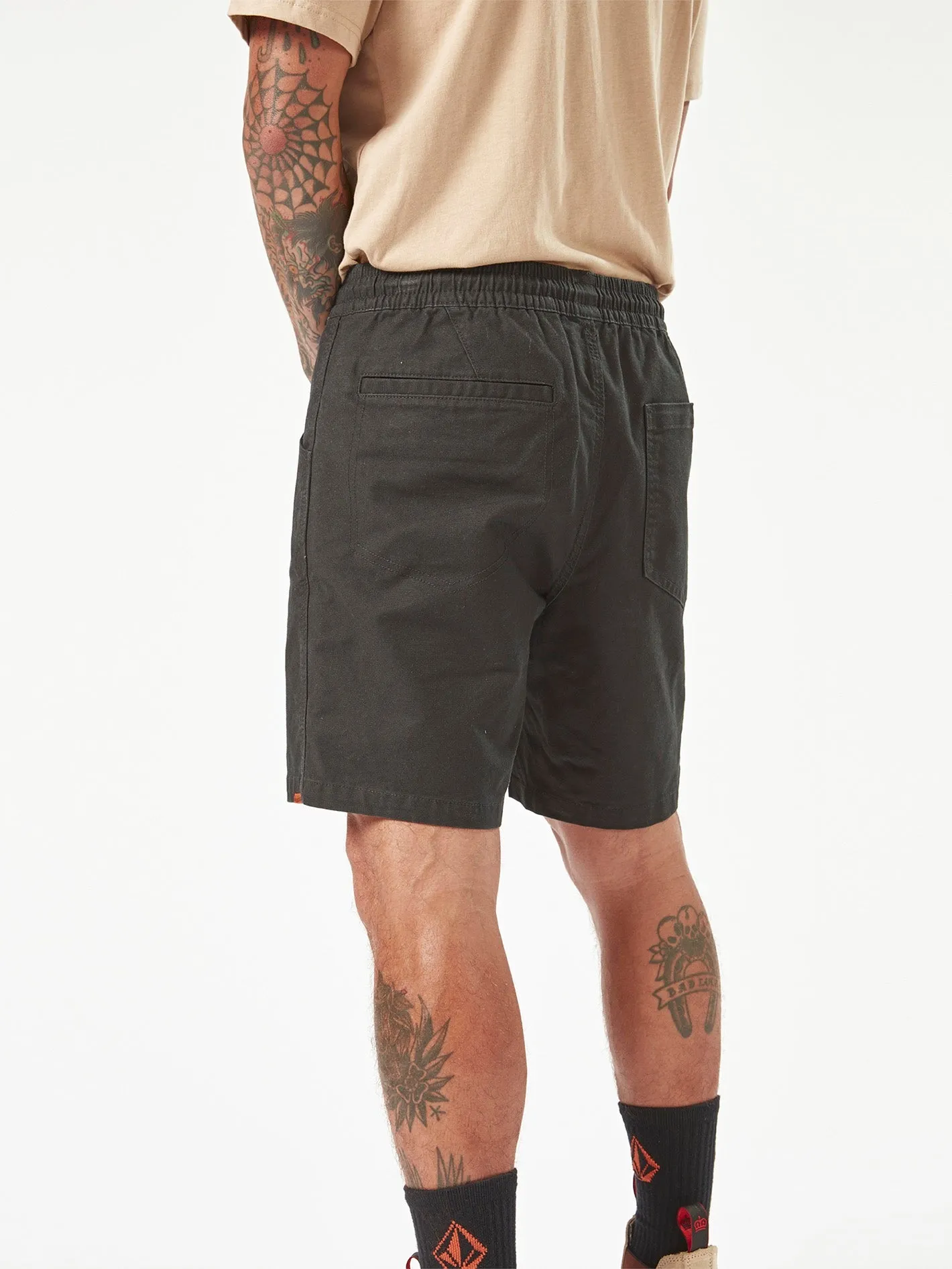 Volcom Workwear Caliper Elastic Waist Shorts - Black