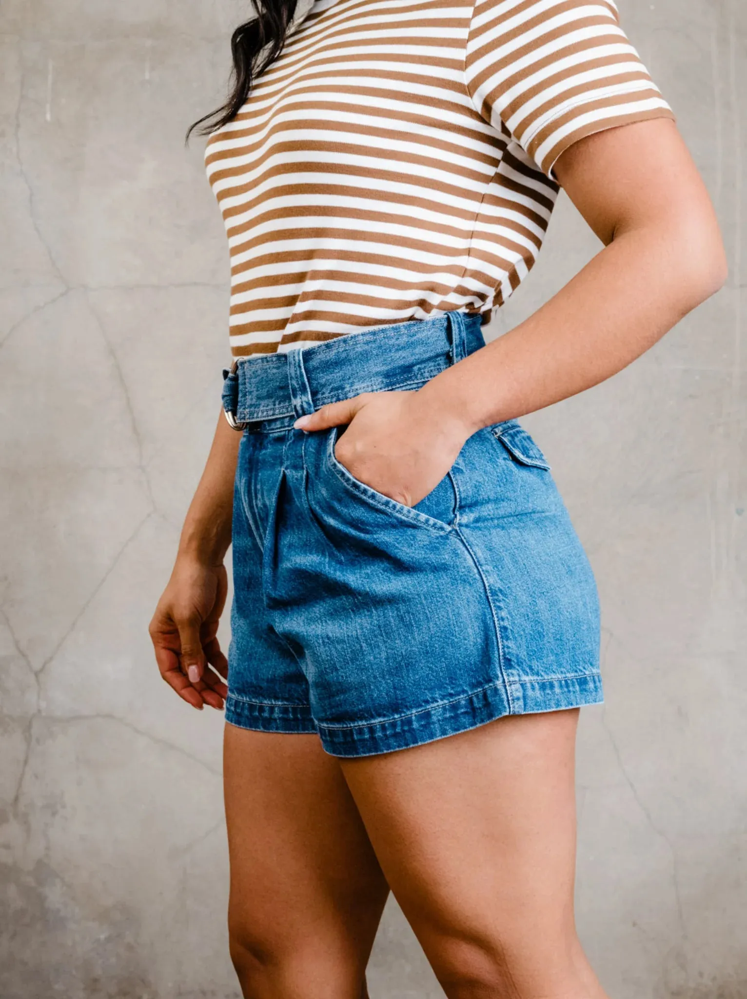 Wanda Denim Short - Stonewash Blue